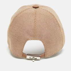 Pre Owned Hermès Brown Stretch Canvas Tess Kelly Plein Air Cap Size 56