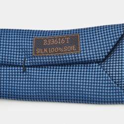 Pre Owned Hermes Blue Jacquard Silk Saint-Honore Tie