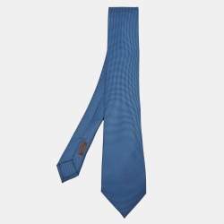 Hermes Blue Jacquard Silk Saint-Honore Tie 
