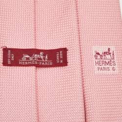 Hermes Pink Jacquard Silk Saint-Honore Tie 
