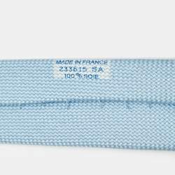 Hermès Light Blue Jacquard Silk Saint-Honore Tie