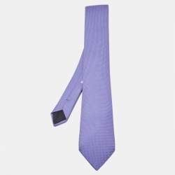 Hermès Purple Jacquard Silk Saint-Honore Tie