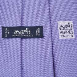 Hermès Purple Jacquard Silk Saint-Honore Tie