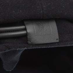 Hermes Black Leather Trim Felt Brighton Cap