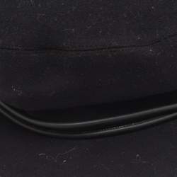 Hermes Black Leather Trim Felt Brighton Cap