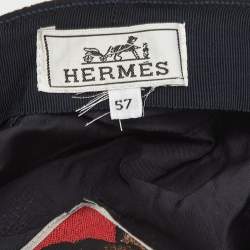 Hermes Black Leather Trim Felt Brighton Cap