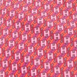 Hermès Pink H Patterned Silk Classic Tie
