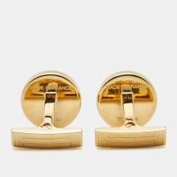 Pre Owned Hermes Licol 2 Enamel Gold Plated Cufflinks
