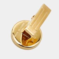 Pre Owned Hermes Licol 2 Enamel Gold Plated Cufflinks