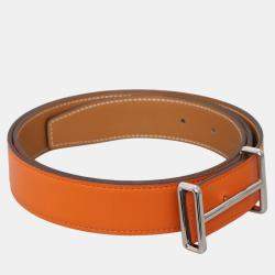 Pre Owned Hermes Reversible Leather Belt With H Buckle