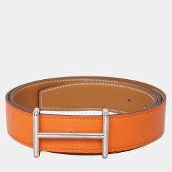 Hermes Brown Leather H Buckle Belt Size 90 CM Hermes | TLC