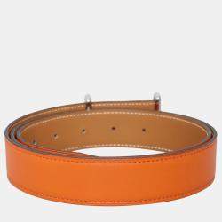 Pre Owned Hermes Reversible Leather Belt With H Buckle