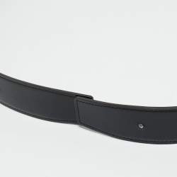 Pre Owned Hermes Noir/Chocolat Box and Chamonix Leather Reversible Belt Strap 100 CM