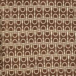 Pre Owned Hermès Brown Horse Bit Print Silk Traditional Tie
