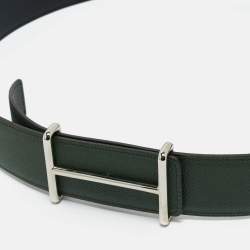 مملوكة مسبقًا حزام هيرمس جلد إبسم فيرت/أنجليس وأسود بوجين 100 سم