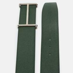 مملوكة مسبقًا حزام هيرمس جلد إبسم فيرت/أنجليس وأسود بوجين 100 سم