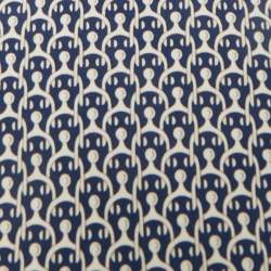 Pre Owned Hermès Navy Blue Print Silk Traditional Tie