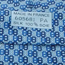Pre Owned Hermes Blue Print Silk Tie