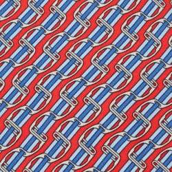 Pre Owned Hermès Red/Blue Striped Silk Tie