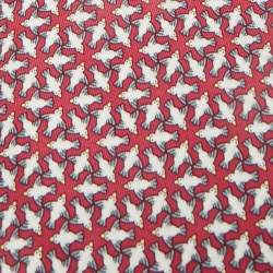 Pre Owned Hermès Pink Bird Print Silk Traditional Tie
