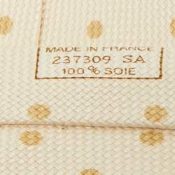 Pre Owned Hermès Cream Dots Print Silk Canvas Traditional Tie