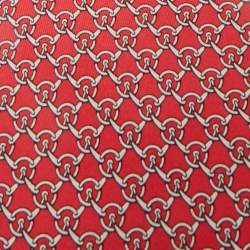 Pre Owned Hermès Pink Printed Silk Traditional Tie 
