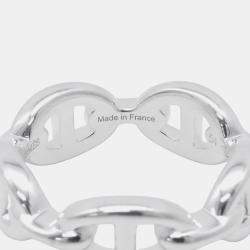 Pre Owned Hermes Chaine D'Ancre Silver 925 Ring PM EU 54