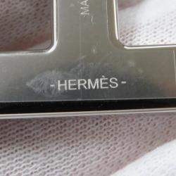 Pre Owned Hermes Chaine D'Ancre Brooch Black Metal Epsom
