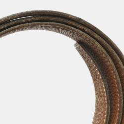 Pre Owned Hermes Gold/Noir Togo and Box Leather Reversible Belt Strap 90 CM