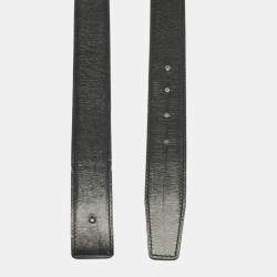Pre Owned Hermes Gold/Noir Togo and Box Leather Reversible Belt Strap 90 CM