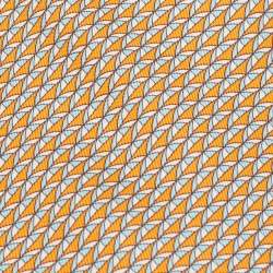 Pre Owned Hermès Orange Geomteric Print Silk Tie