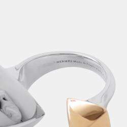 Pre Owned Hermes Medor Ring  18k Rose Gold, Silver 925 EU 58