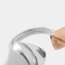 Pre Owned Hermes Medor Ring  18k Rose Gold, Silver 925 EU 58