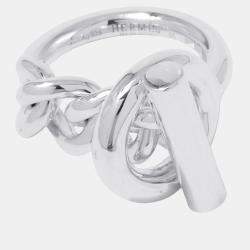 Pre Owned Hermes Croisette Ring Silver 925 MM EU 52