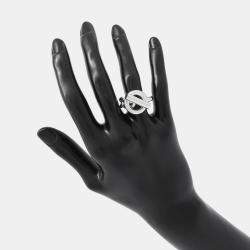 Pre Owned Hermes Croisette Ring Silver 925 MM EU 52