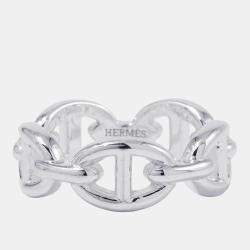 مملوكة مسبقًا Hermes Chaine D'Ancre Anchene Ring Size PM/54/#14 Sv925