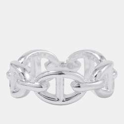 مملوكة مسبقًا Hermes Chaine D'Ancre Anchene Ring Size PM/54/#14 Sv925