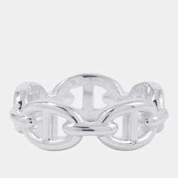 Pre Owned Hermes Chaine Sv925 D'Ancre Anchene Ring Size EU 54