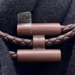 Pre Owned Hermes Tourni Tresse Thor Brown Swift Leather Metal Bracelet