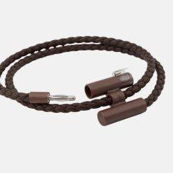 Pre Owned Hermes Tourni Tresse Thor Brown Swift Leather Metal Bracelet