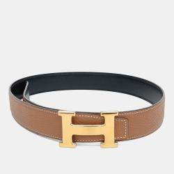 Pre Owned Hermes H Reversible Leather Belt