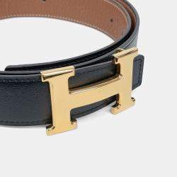 Pre Owned Hermes H Reversible Leather Belt