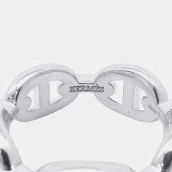 Pre Owned Hermes Chaine D'Ancre Anchene Ring Size Pm/55/#15 Sv925
