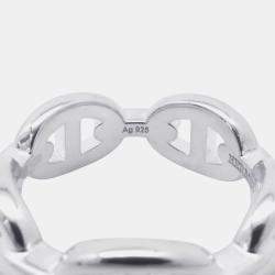 Pre Owned Hermes Chaine D'Ancre Anchene Ring Size Pm/55/#15 Sv925