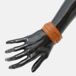 Pre Owned Hermes EtriviRe Babor Bracelet Size T5 Gold Tadelakt Leather