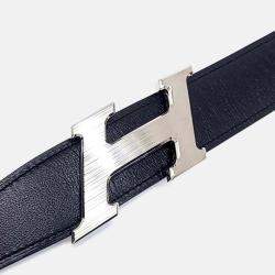 Pre Owned Hermes Black/Brown Leather H Speed Reversible Belt