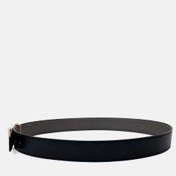 Pre Owned Hermes Black Leather H Reversible Belt