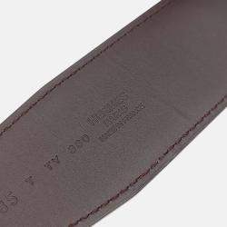 Pre Owned Hermes Black Leather H Reversible Belt