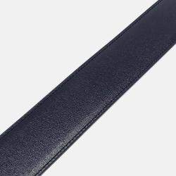 Pre Owned Hermes Black Leather H Reversible Belt