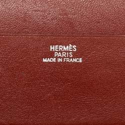 Pre Owned Hermes Brique Tadelakt Leather MC² Magellan Passport Holder